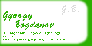 gyorgy bogdanov business card